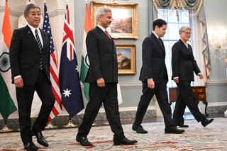Japanese Foreign Minister Iwaya Takeshi, Indian Foreign Minister Subrahmanyam Jaishankar, US Secretary of State Marco Rubio and Australian Foreign Minister Penny Wong at a Quad Foreign Ministers’ Meeting in Washington DC, January 2025. 